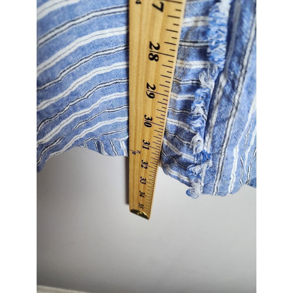 Z Supply Jayden Linen Blend Shirt Dress in Marina Blue Sz L beachy boho … - Picture 10 of 10